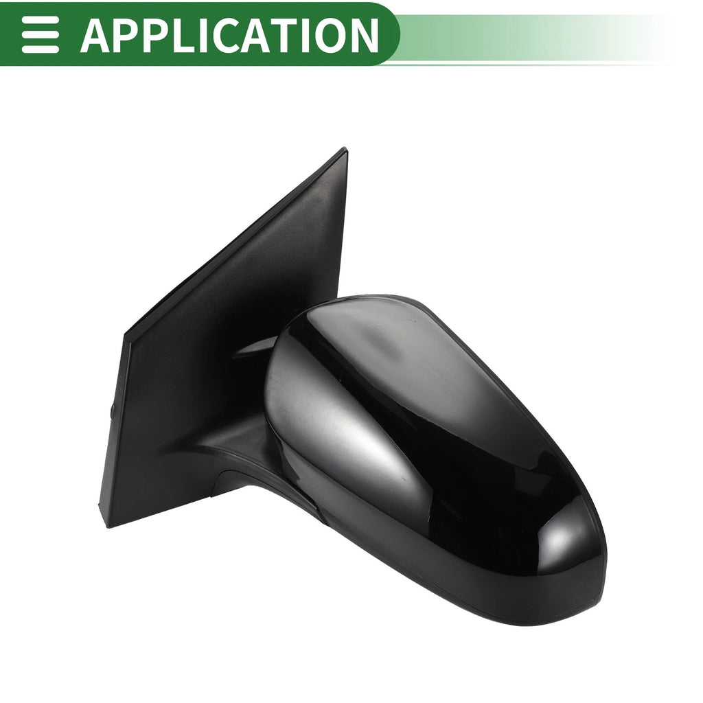 Left Door Mirror Replacement Manual Folding Gloss Black for Toyota Corolla (2014–2019)