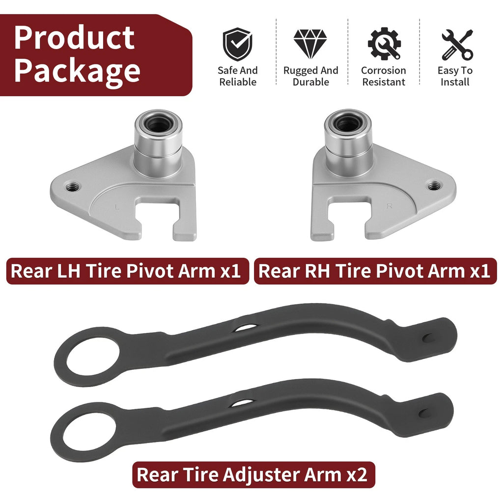 Set of 2 Rear Tire Pivot w/ Tire Adjuster Arm for Honda (42930-VG3-B01, 42940-VG3-B01)