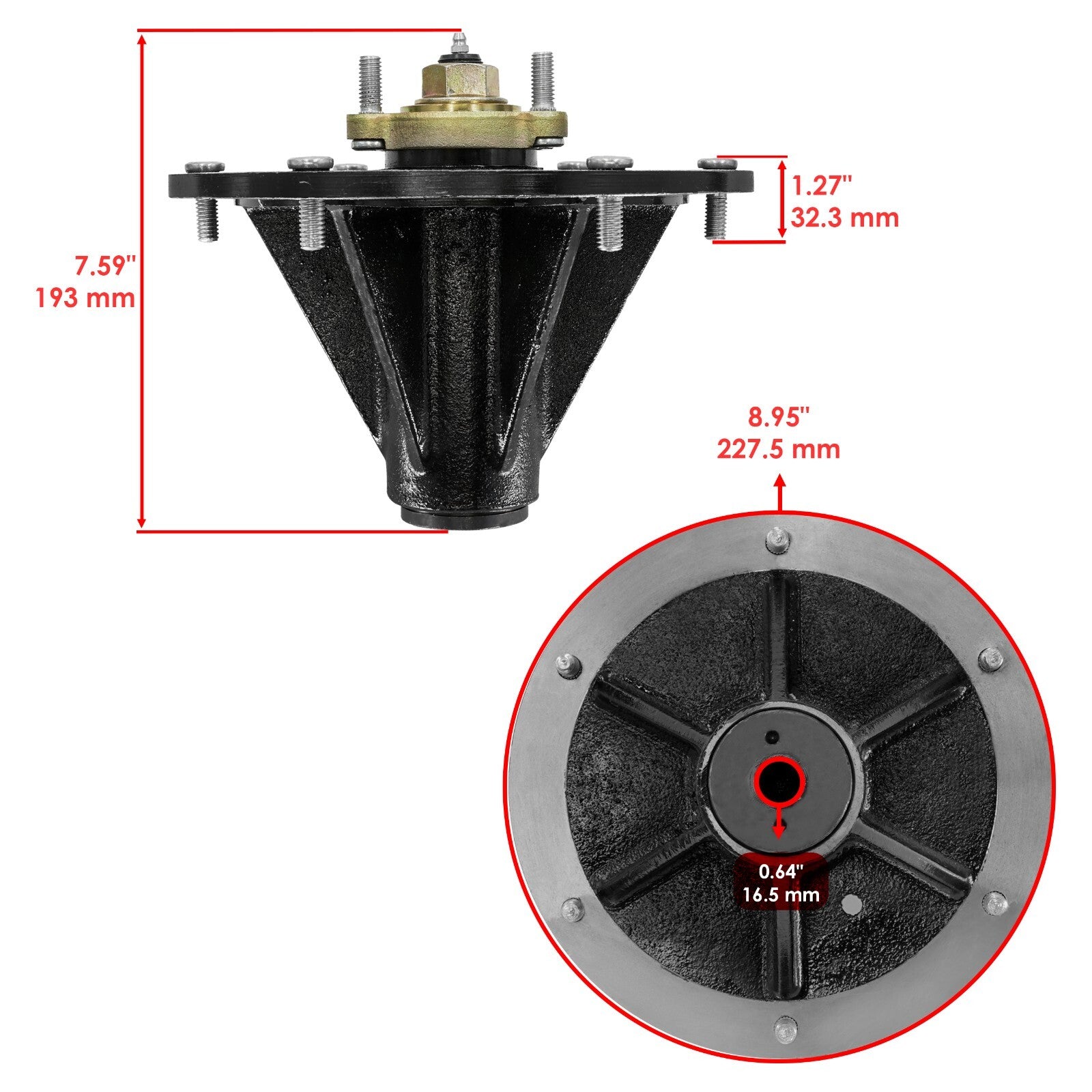 Deck Spindle Replacement for Toro Z Master Z580 60 72 in (2018–2024)