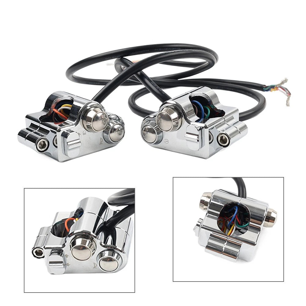 1" Handlebar Switch Controls Housing Chrome for Harley (Universal)