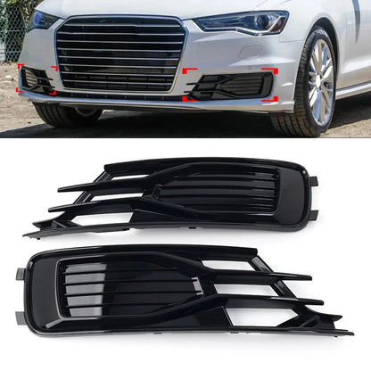 Front Lower Bumper Fog Light Grill Cover for Audi A6 C7 (2014–2018)