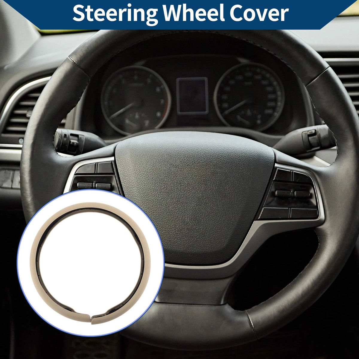 Steering Wheel Cover for - 14.96" ABS Apricot