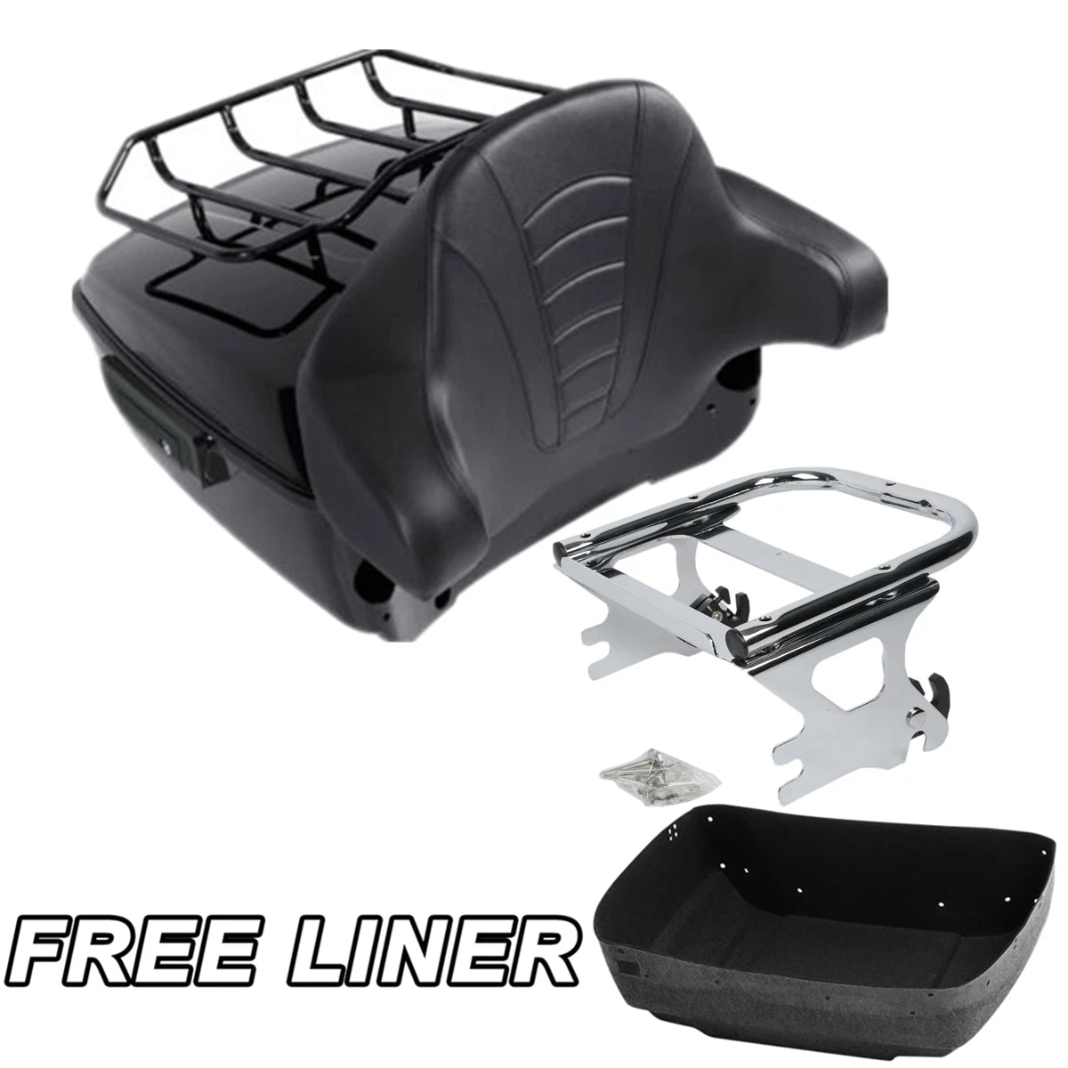 Trunk Backrest Pad Mount Rack for Harley Electra Glide (1997–2008)