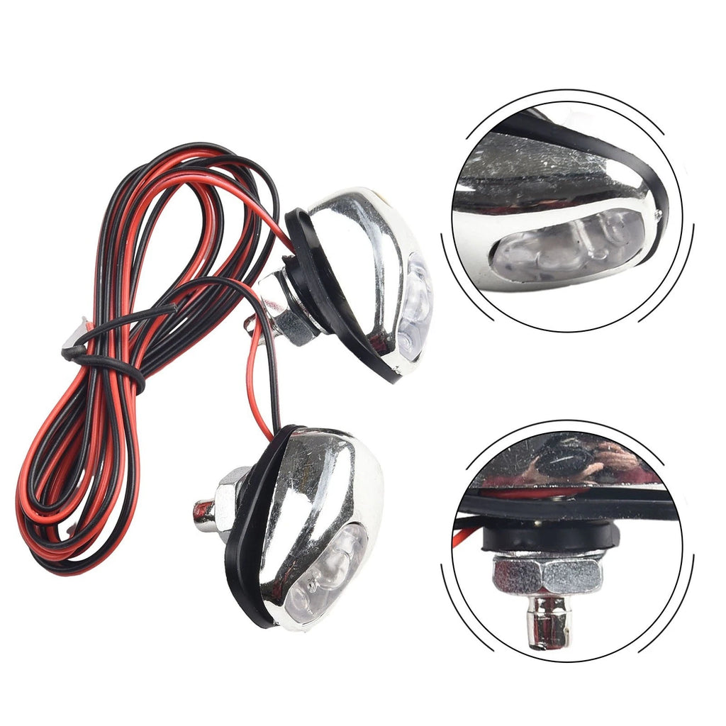 2X Universal LED Blue Light Windshield Washer Wiper Nozzle