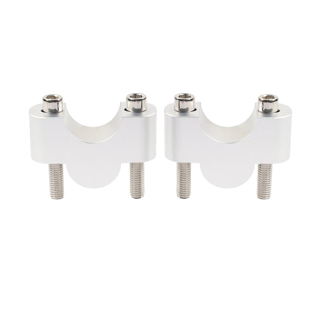 Motor HandleBar Risers Mount Clamp 1 1/8 28mm For Honda Suzuki Kawasaki Silver