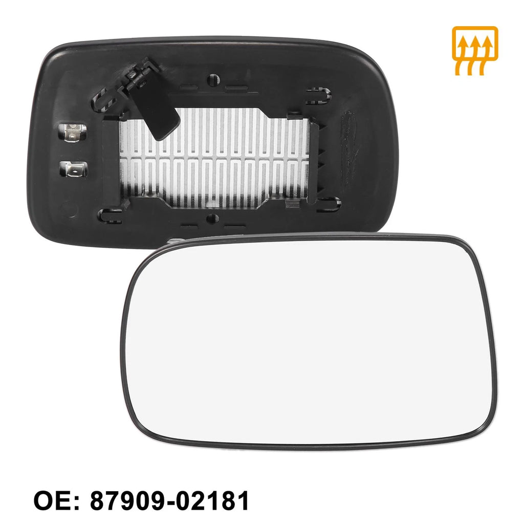 Left Side Heated Mirror Glass Replacement with Backing Plate for Toyota Corolla (2007–2013)