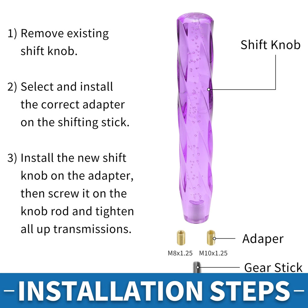 Universal Shift Knob with 2 Adapters for (30cm, Purple)
