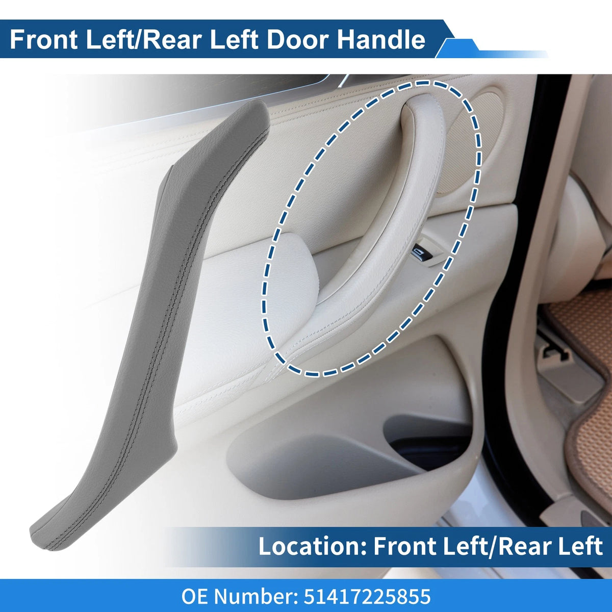 Interior Door Handle Inner Panel Replacement for BMW F10 F11 F18 (2010–2017)