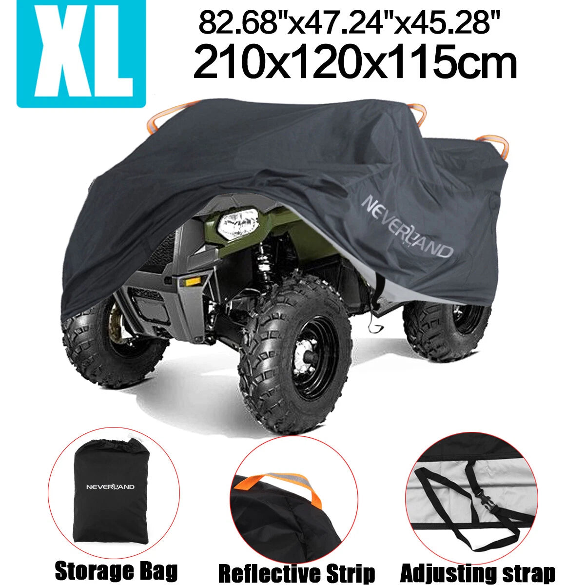 ATV Cover for Universal Fit (Waterproof, UV Resistant)