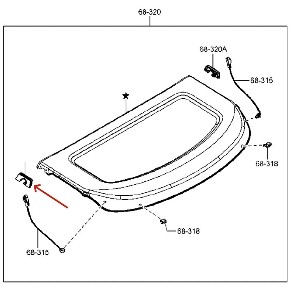Left Rear Trunk Storage Panel Cover Clip BBN9-68-331B for Mazda 3 (2014–2019)