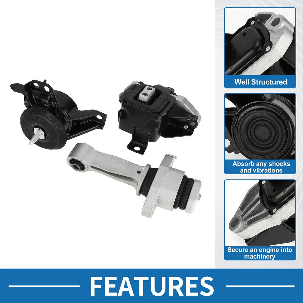 Engine Motor and Transmission Mount Set for Hyundai Sonata 2016–2018