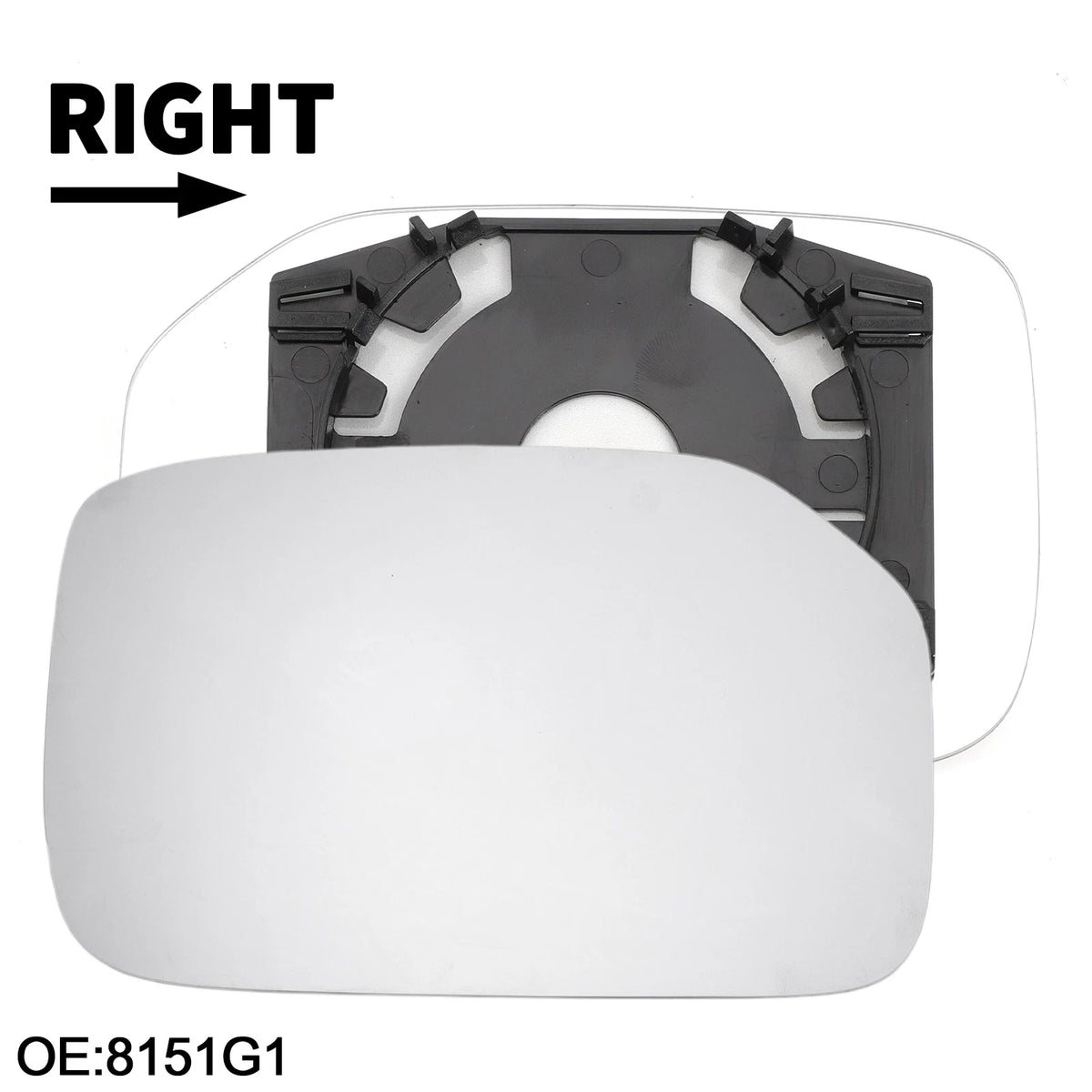 Right Side White Mirror Glass for Peugeot 106 (1991–2004)