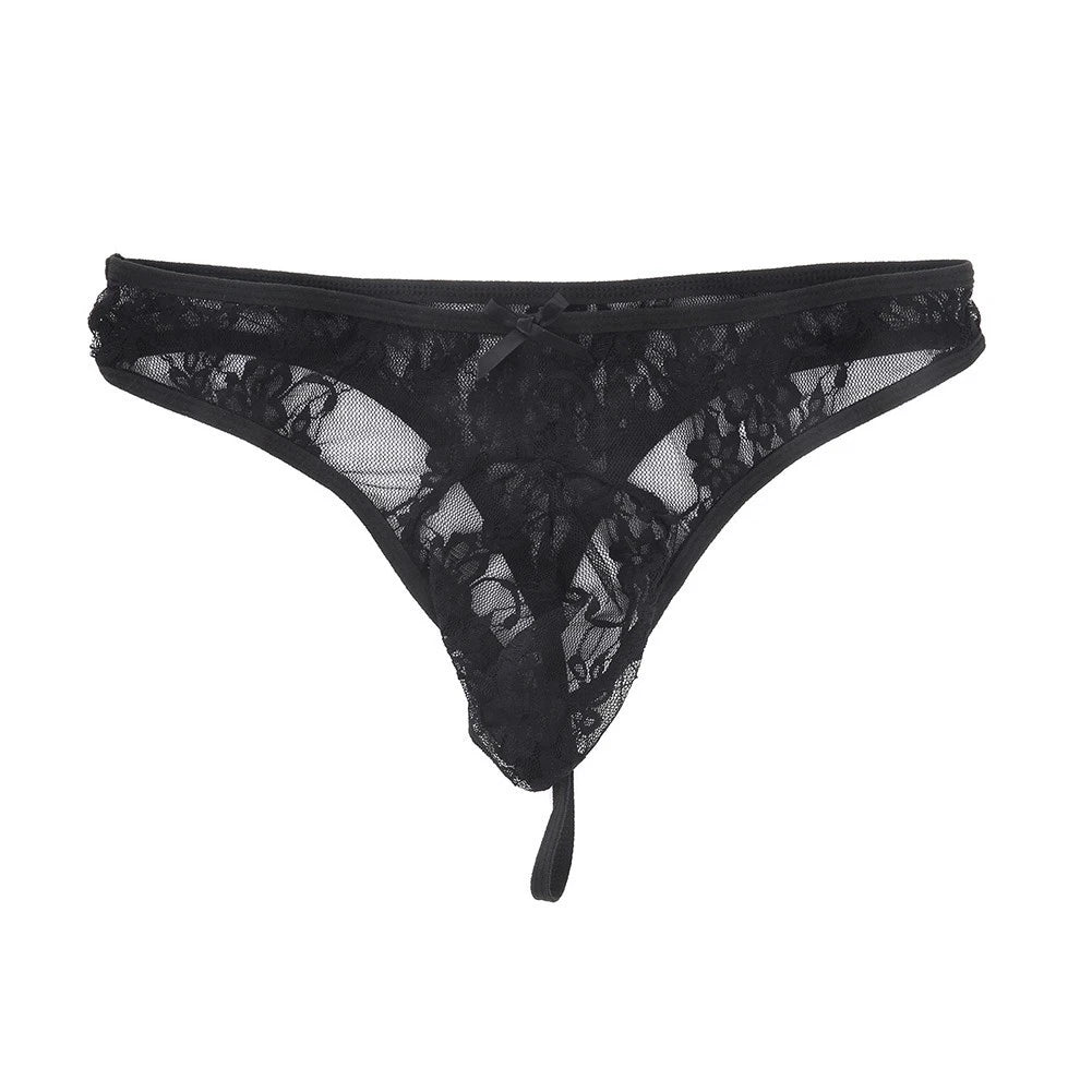 Black T-back lingerie for gifting (95% Nylon)