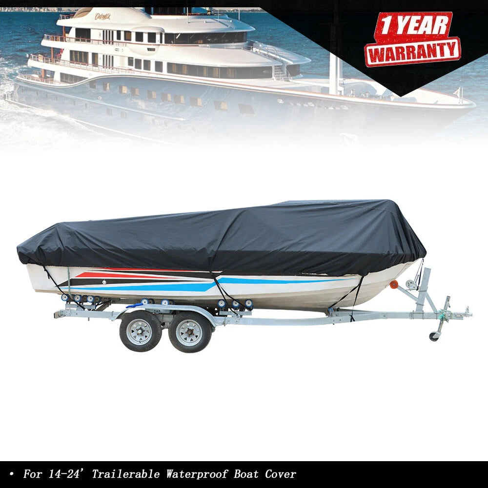 Boat Cover for 17-19' Trailers (Marine Grade Polyester Canvas 600D)