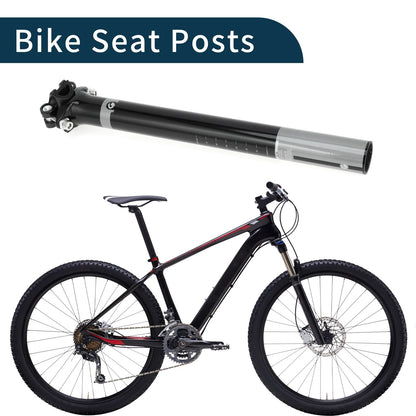 30.8mm Bike Seat Post for Various Bikes (30.8x300mm) - Gloss Black Gray