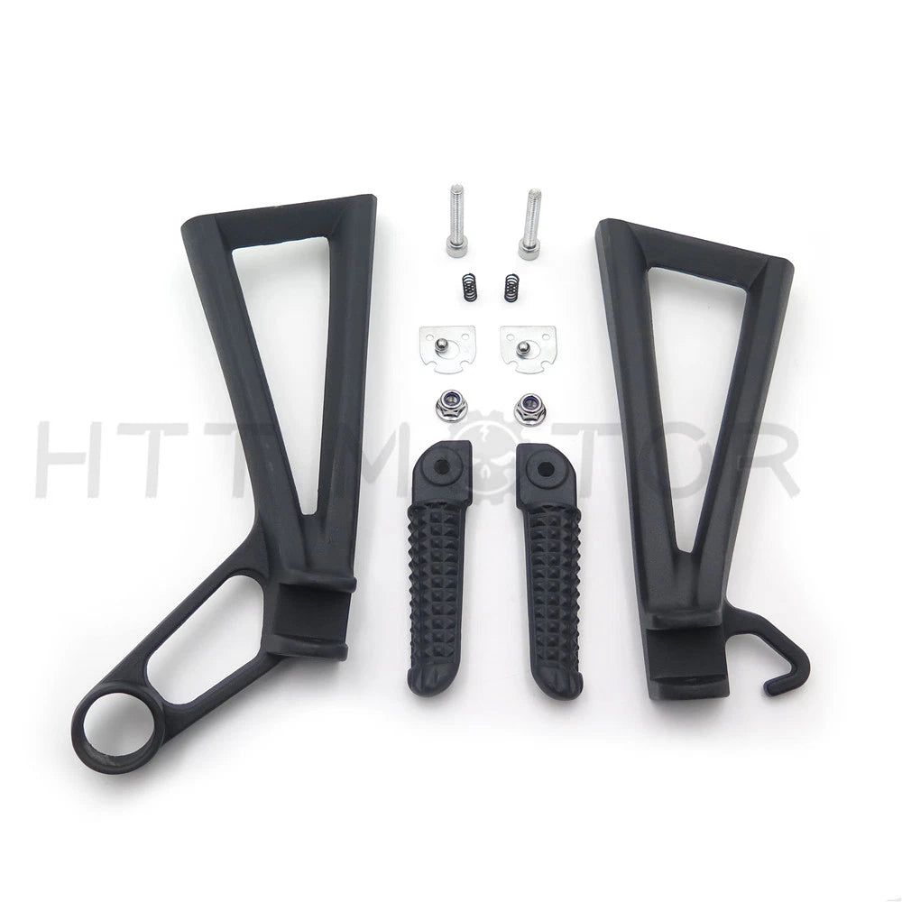 Black Passenger Foot Pegs Rear Assembly for Yamaha R6/R6S (2003–2009)