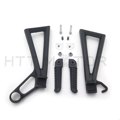 Black Passenger Foot Pegs Rear Assembly for Yamaha R6/R6S (2003–2009)