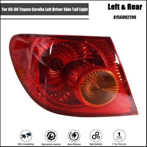 Left Outer Brake Lamp Tail Light for Toyota Corolla (2005–2008)