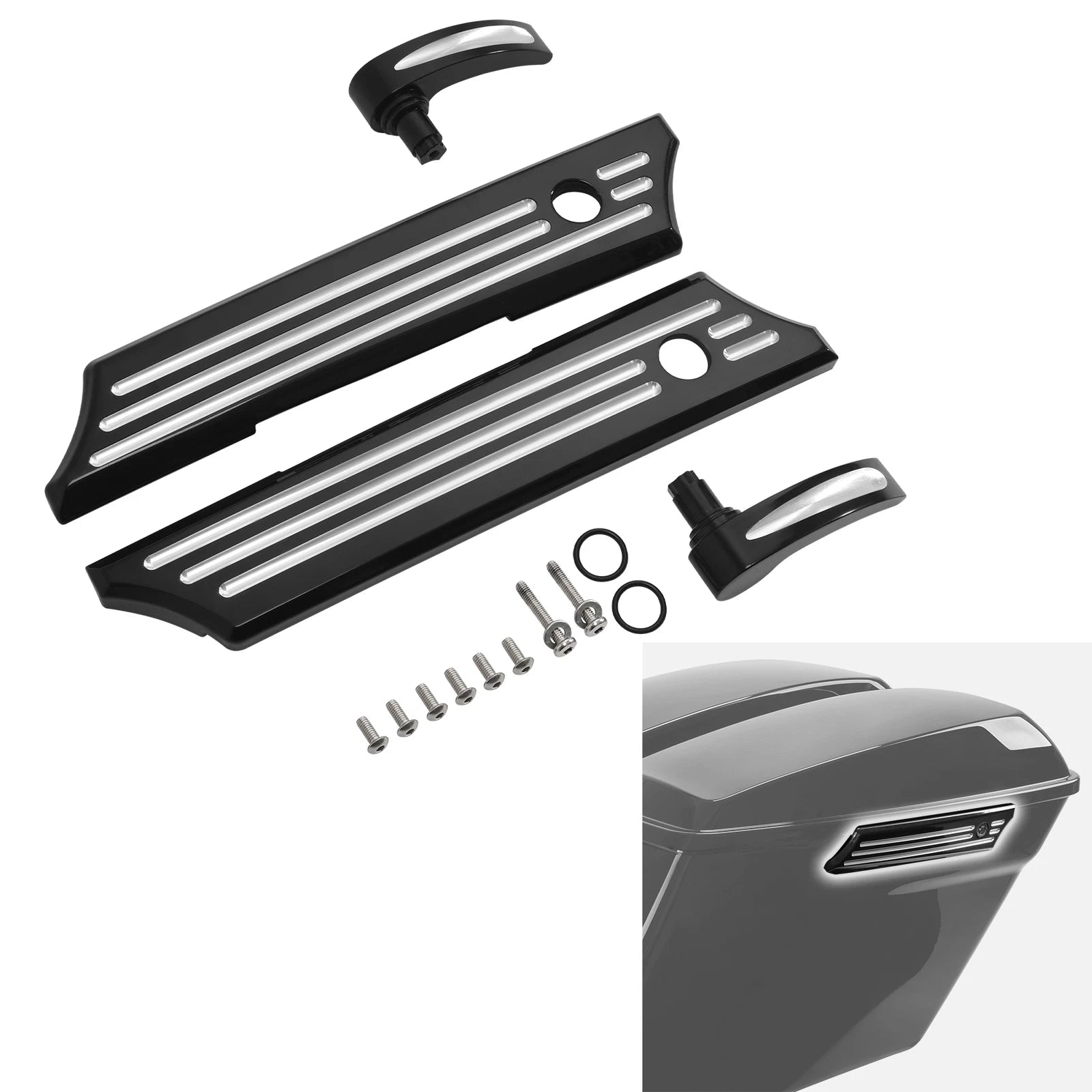 Saddlebag Lid Lever & Hinge Latch Covers for Harley Touring Electra Glide (2014–2023)