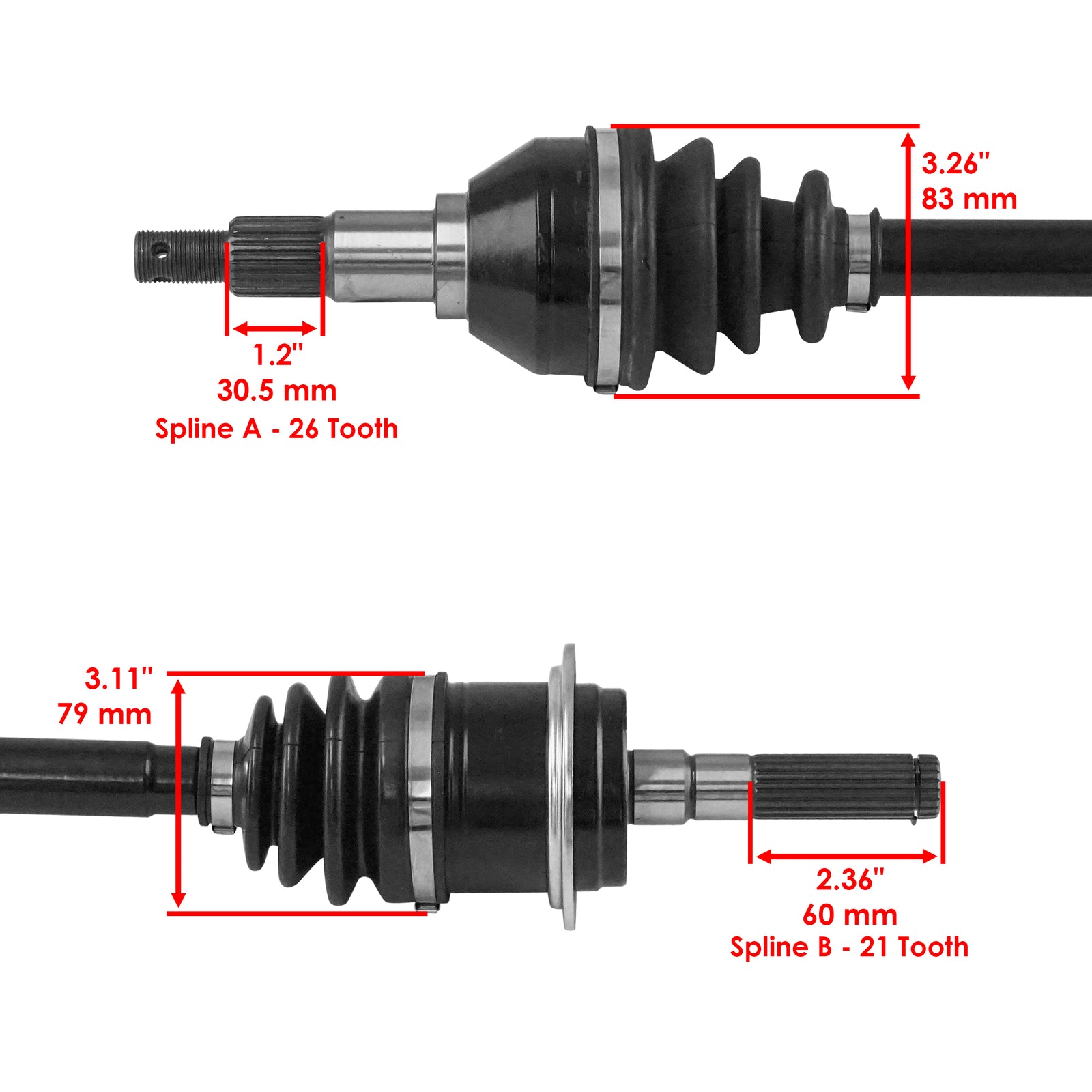 Front Left Right CV Axle Replacement for Can-Am Renegade 570 XMR (2019–2021)