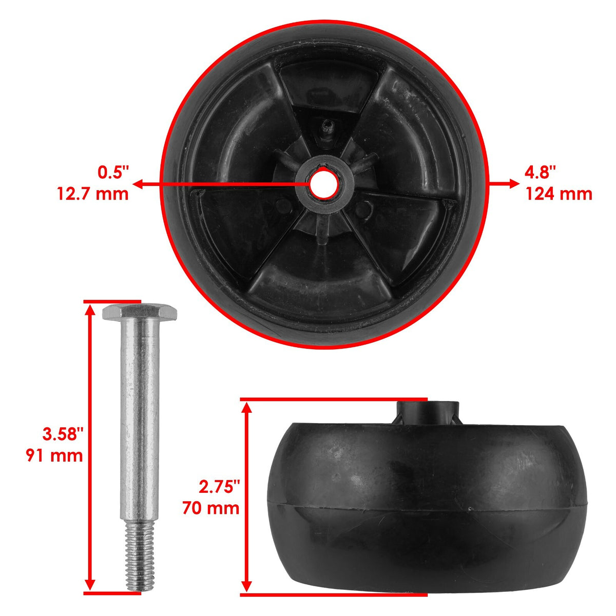 Mower Deck Wheel Replacement for White Outdoor SLT-5400 GT-954 (2016–2024)