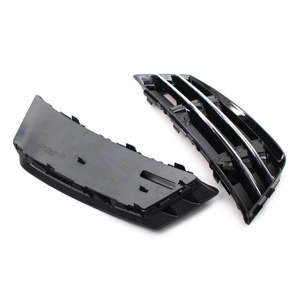 Pair Front Bumper Fog Light Grille Cover for Audi A4 B9 (2016–2018)