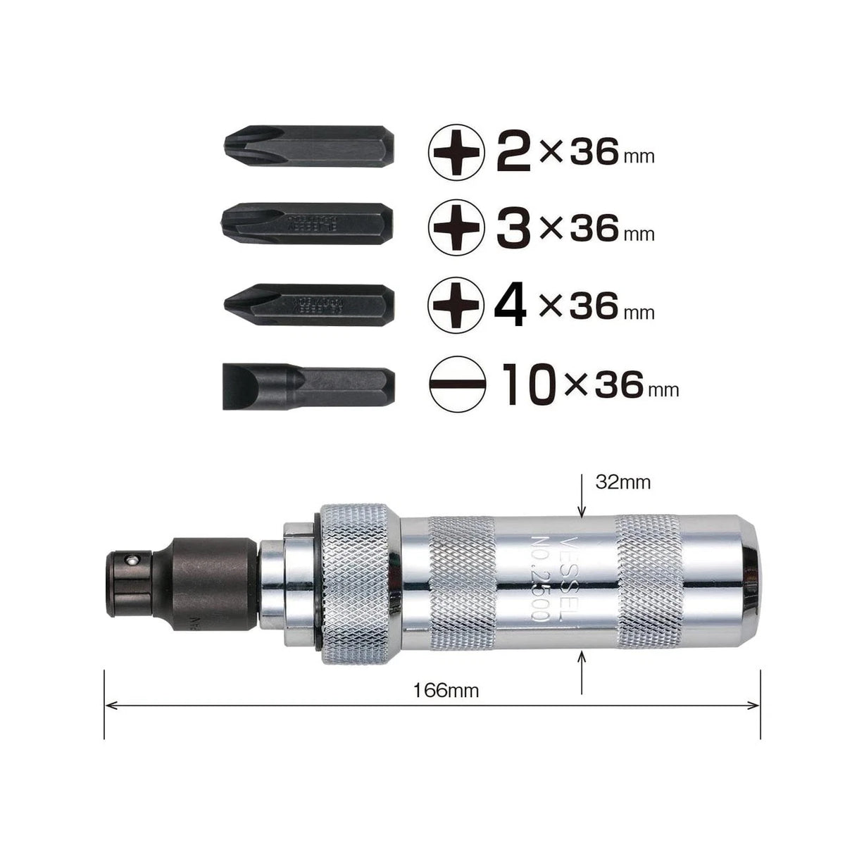 5-Piece Vessel Manual Impact Driver Set for (ID250001)