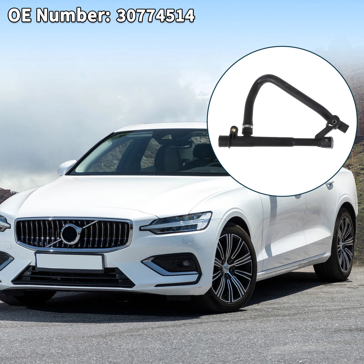 Radiator Hose Coolant Pipe for Volvo S60 (2011–2016) Rubber Black
