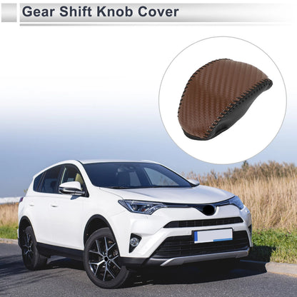 Gear Shift Knob Cover Replacement for Toyota RAV4 (2019–2024) Brown Carbon