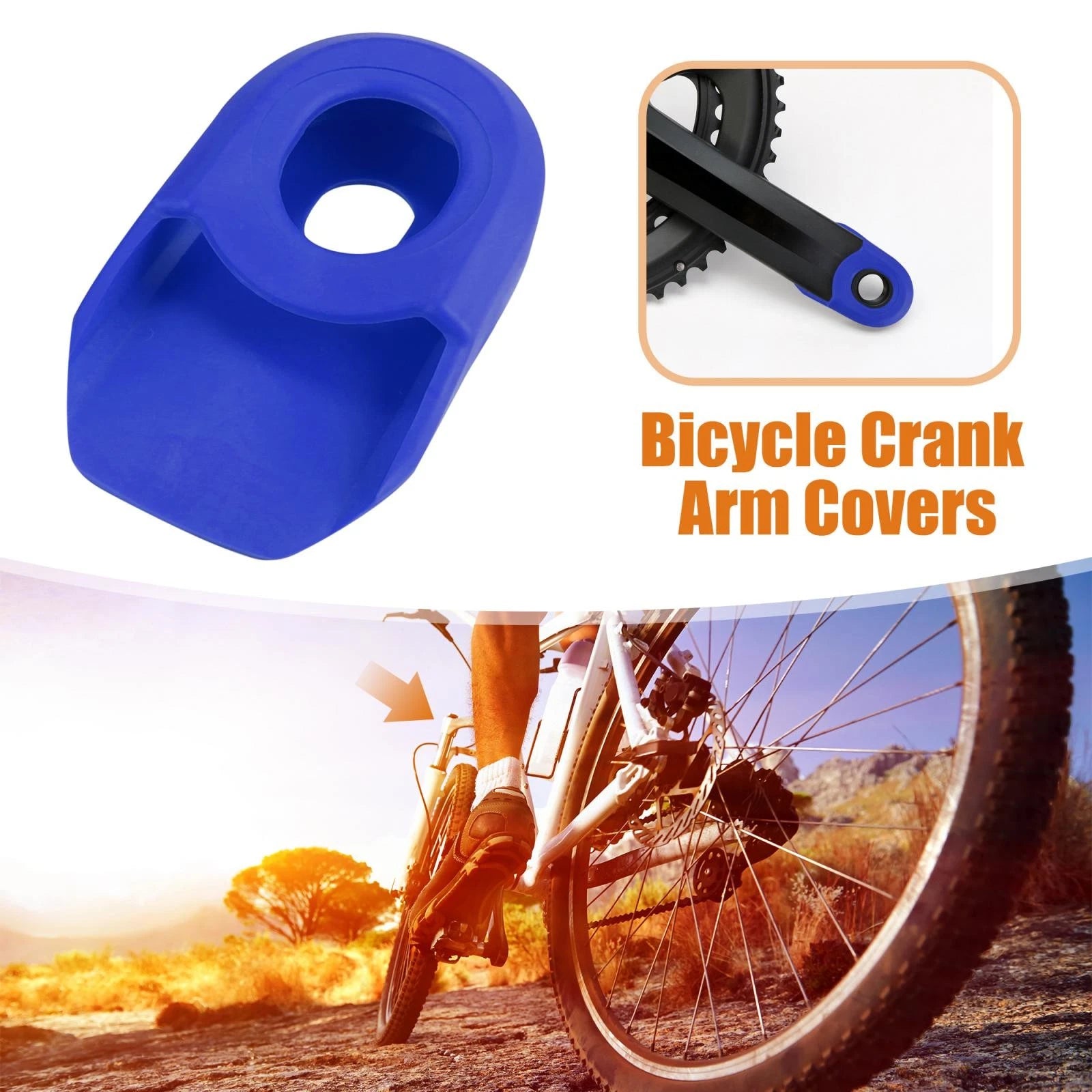 Crank Boot Protector Cover Set for Bicycle Bike Crank (Blue) (2 Pack)