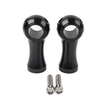 1-1/4'' Handlebar Riser Clamp Mount Kit 4inch BLK For Harley Dyna Softail BLK