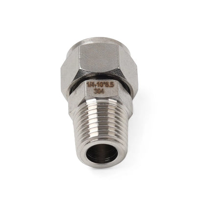 Compression Tube Fitting 1/4 PT Male Thread x 10mm OD Tube (304 Stainless Steel)