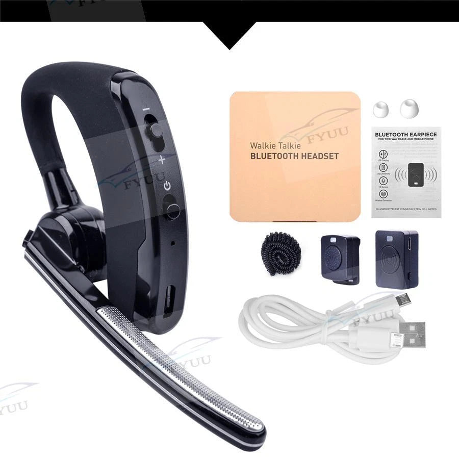 Wireless Headset PTT Bluetooth Earphone Mic for Universal Use
