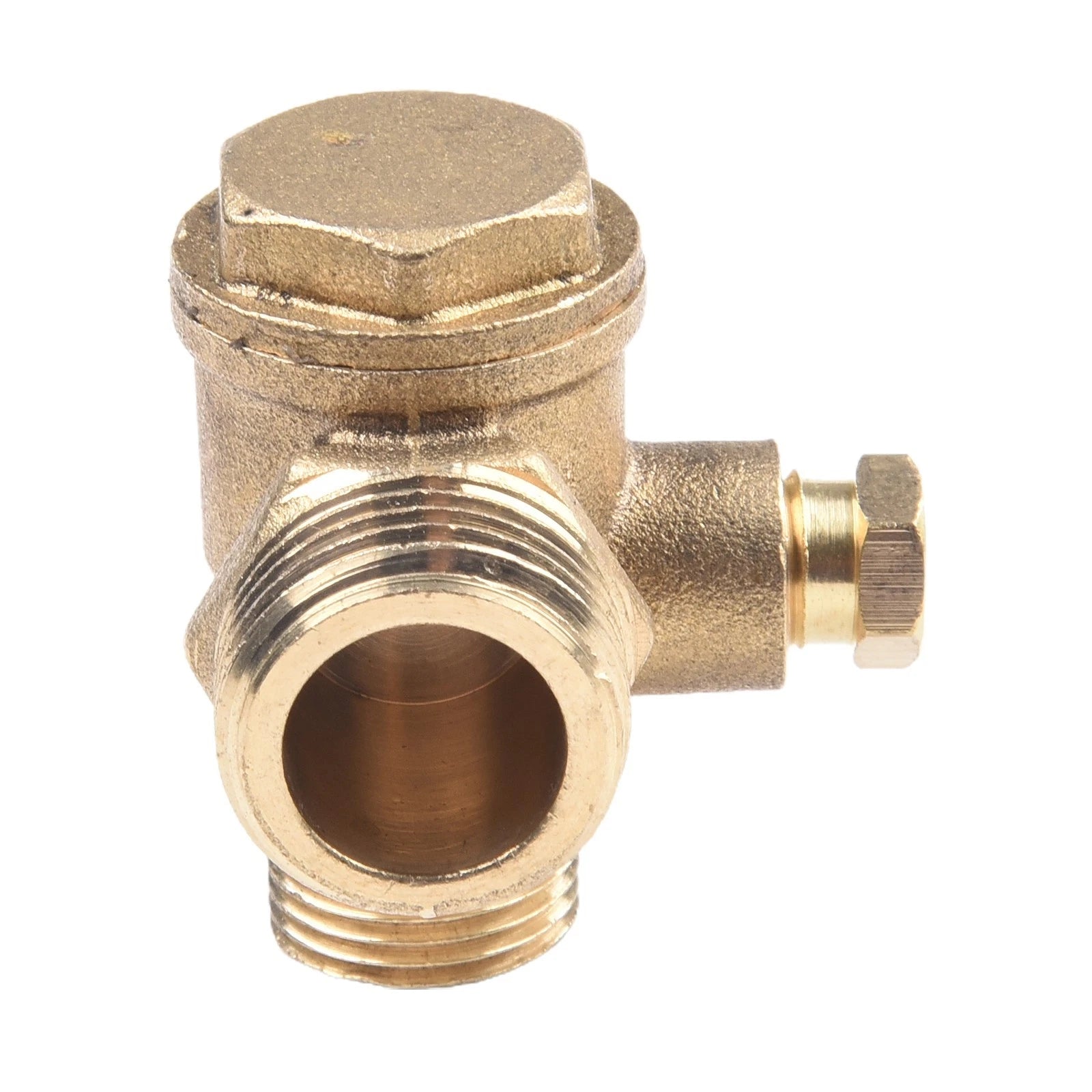 3-Port Brass Male Threaded Check Valve Connector for Air Compressor