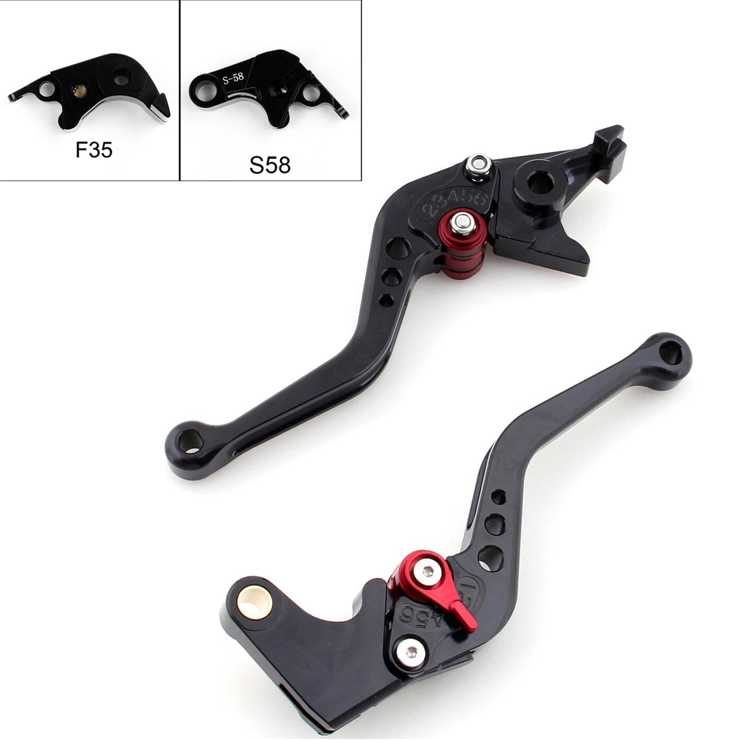 Short Brake Clutch Levers for Suzuki GSXR600 GSXR750 GSXR1000 (2005–2010) Black