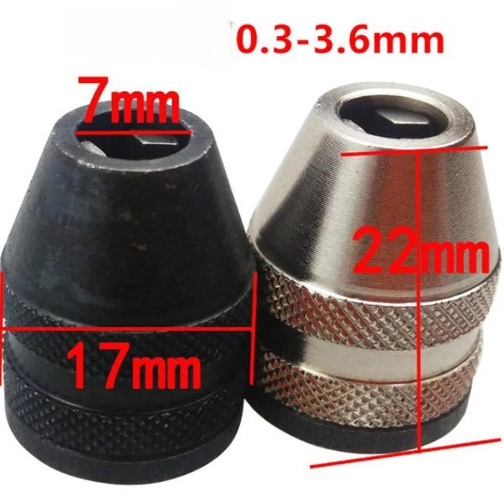 Keyless Drill Chuck 0.3-3.6mm for 1/4 Inch Hex Drivers