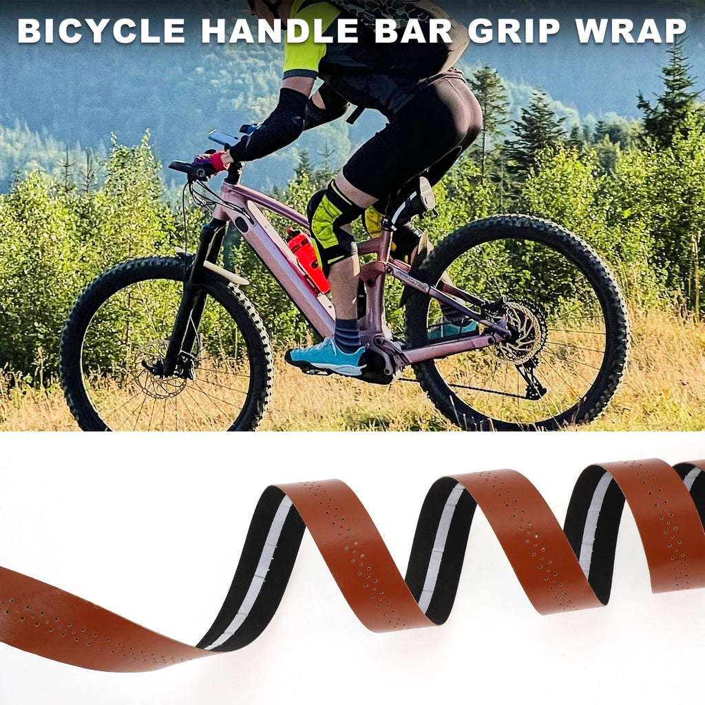 Handlebar Grip Tape Non Slip for Bike Bicycle with Hole Brown 1 Pair