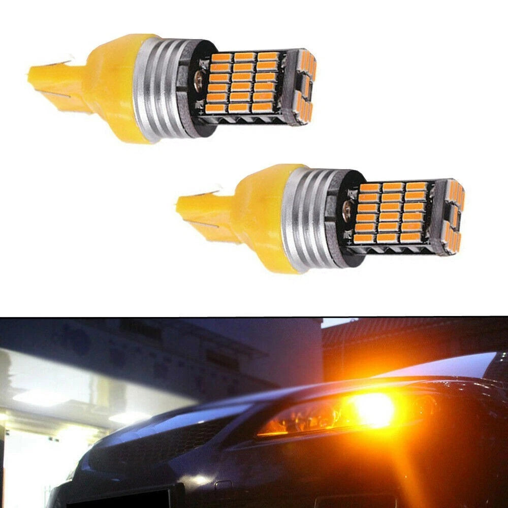 2X LED Turn Signal Light T20 WY21W for DC9V~18V Vehicles