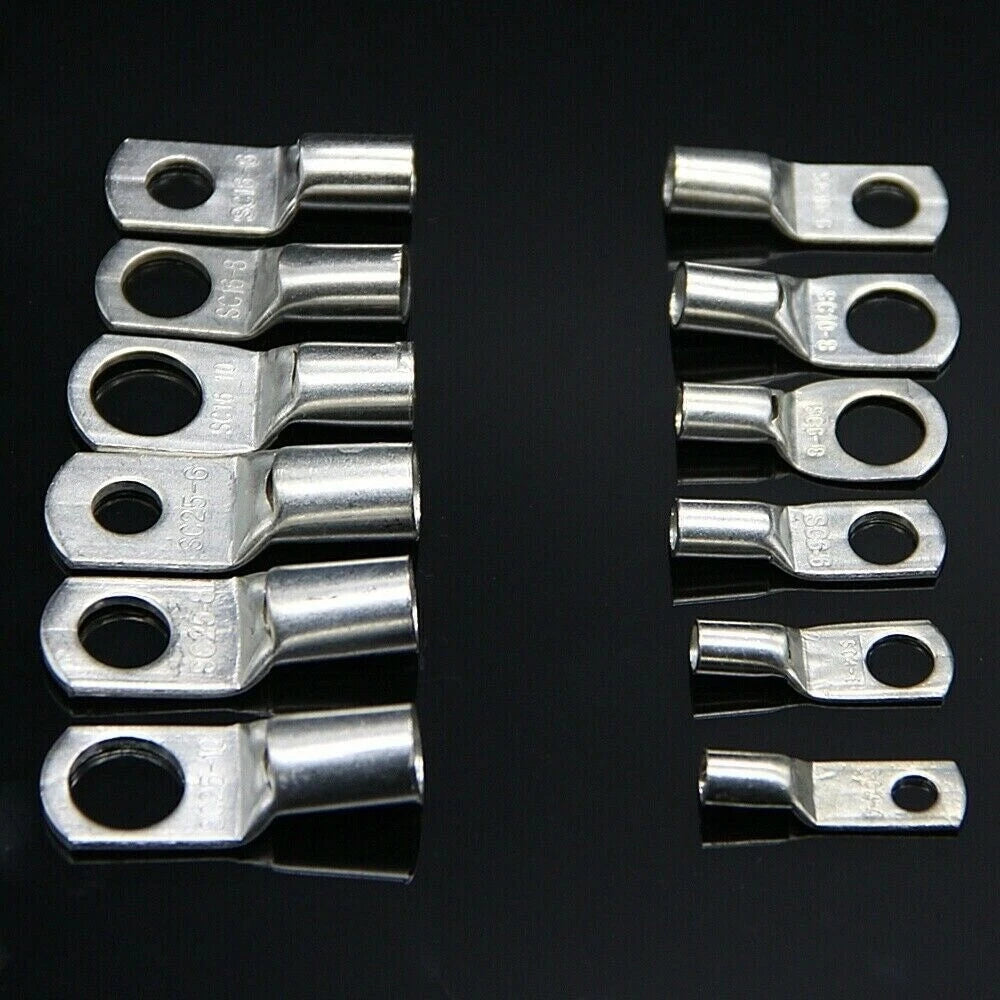 100Pcs Crimp Connectors Kit for Battery Welding Cable Lug Ring