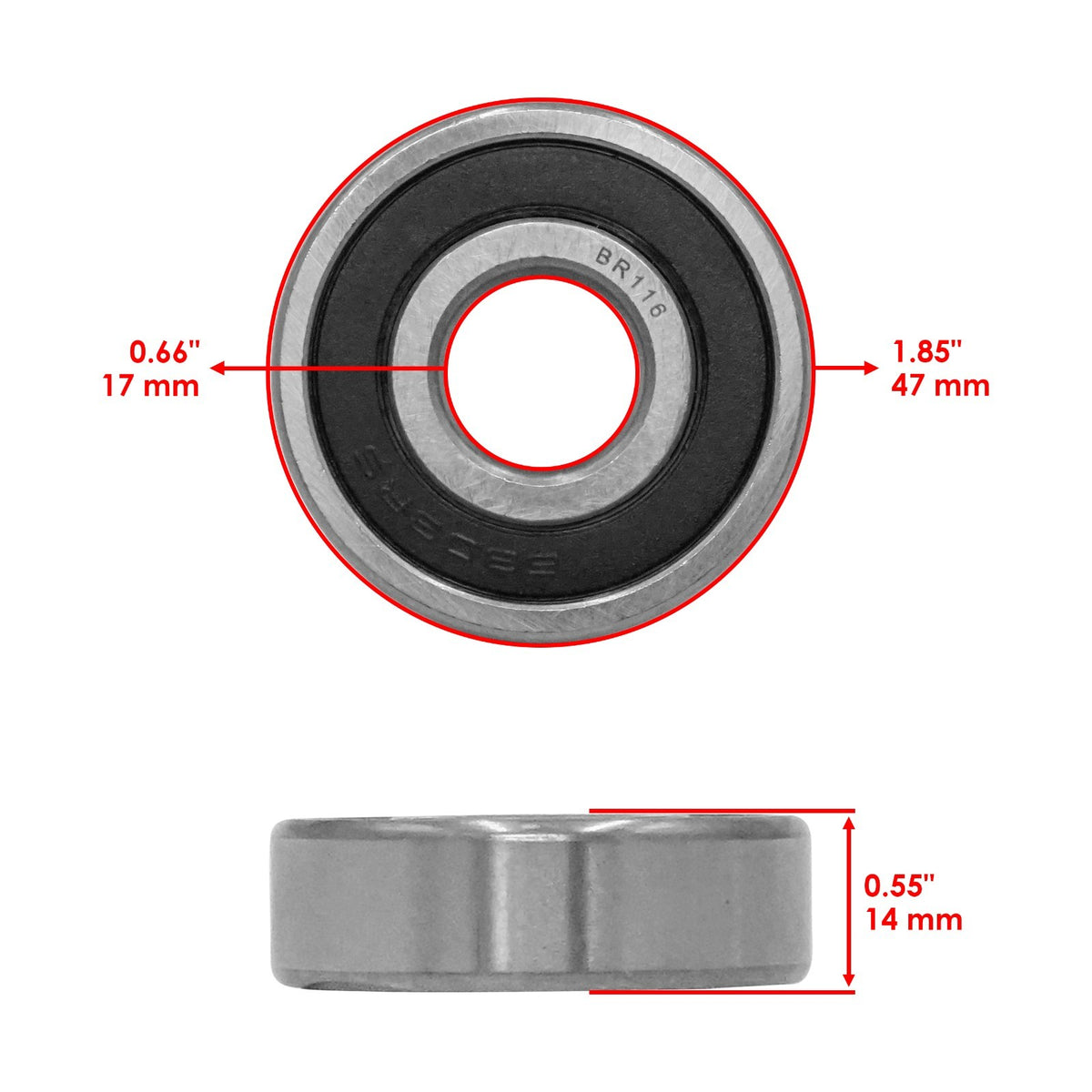 Front Wheel Ball Bearing and Seal Set for Yamaha V Star 1100 2000–2009