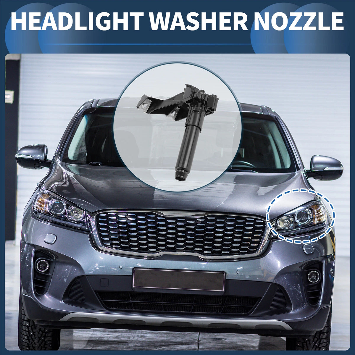 Front Driver Side Headlight Washer Nozzle for Mitsubishi Outlander (2003–2021) No.8264A309