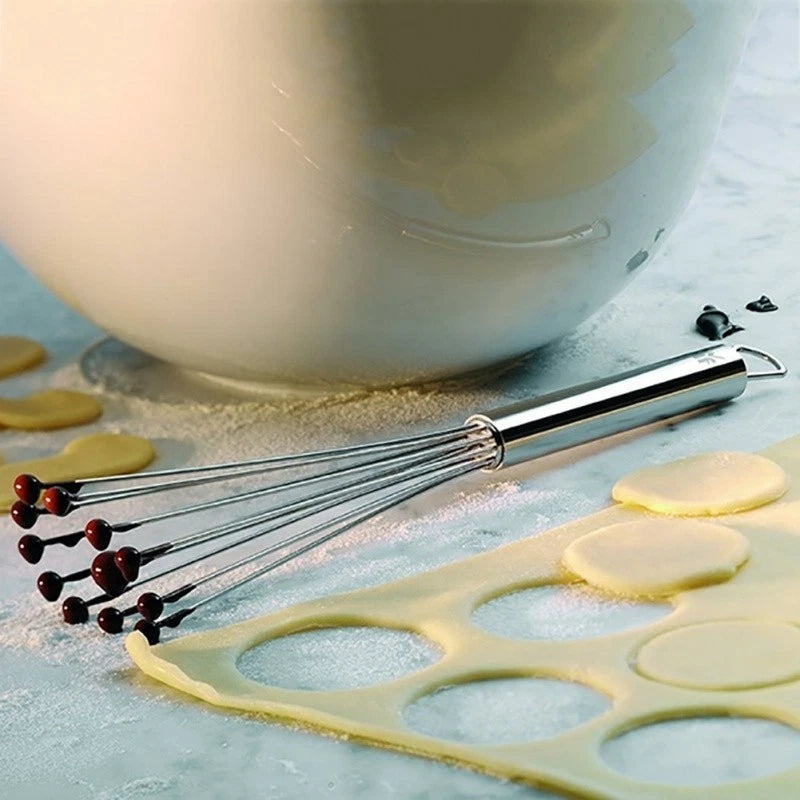 2X Stainless Steel Ball Whisk Eggbeater Mixing Tools for Kitchen