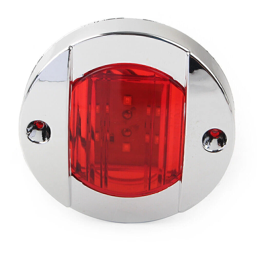 2X Round 24V LED Side Marker Trailer Lights Red for Truck Trailer RV Car