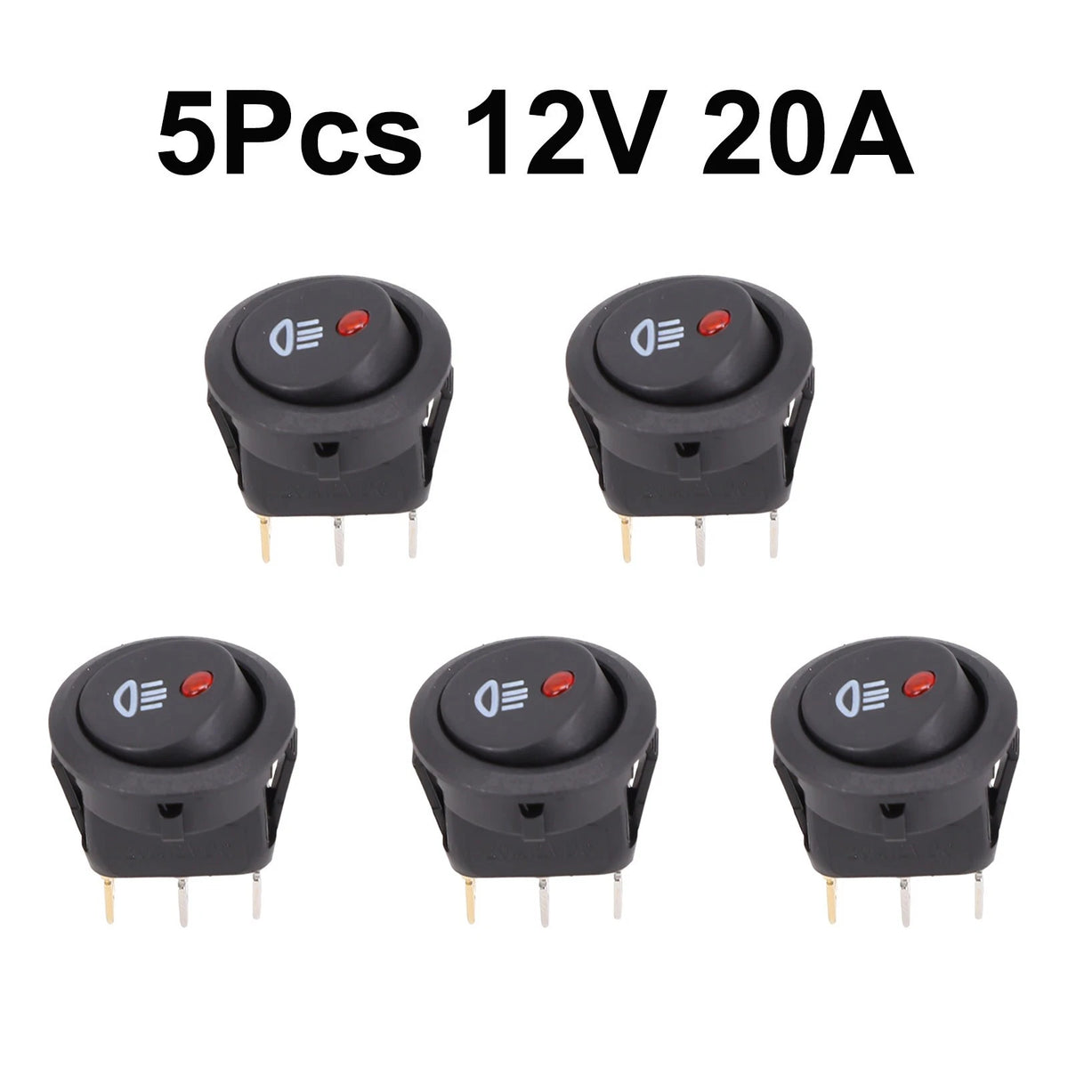 5X Red LED Fog Light Switch for Cars Trucks (Universal Fit)