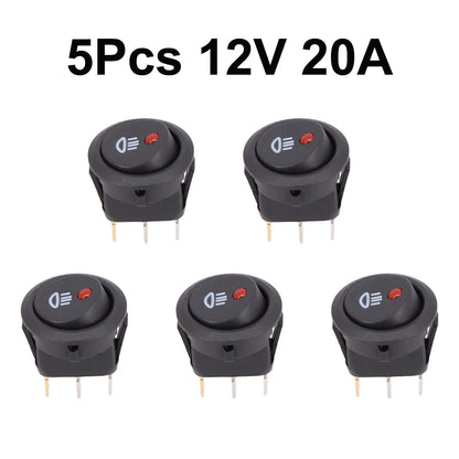 5X Red LED Fog Light Switch for Cars Trucks (Universal Fit)
