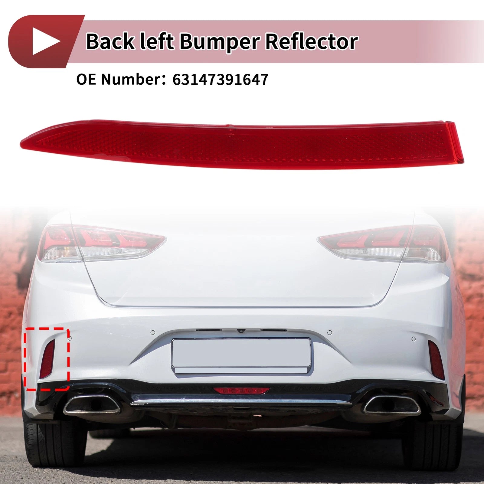 Rear Left Bumper Reflector Replacement for BMW 6 Series (2018–2020)