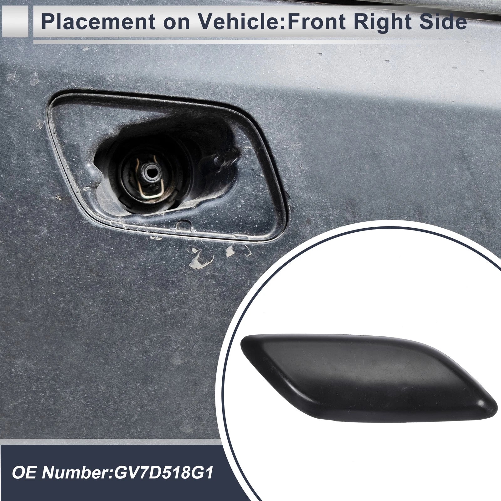 Headlight Washer Nozzle Cover Cap Front Right for Mazda 6 (2008–2012)