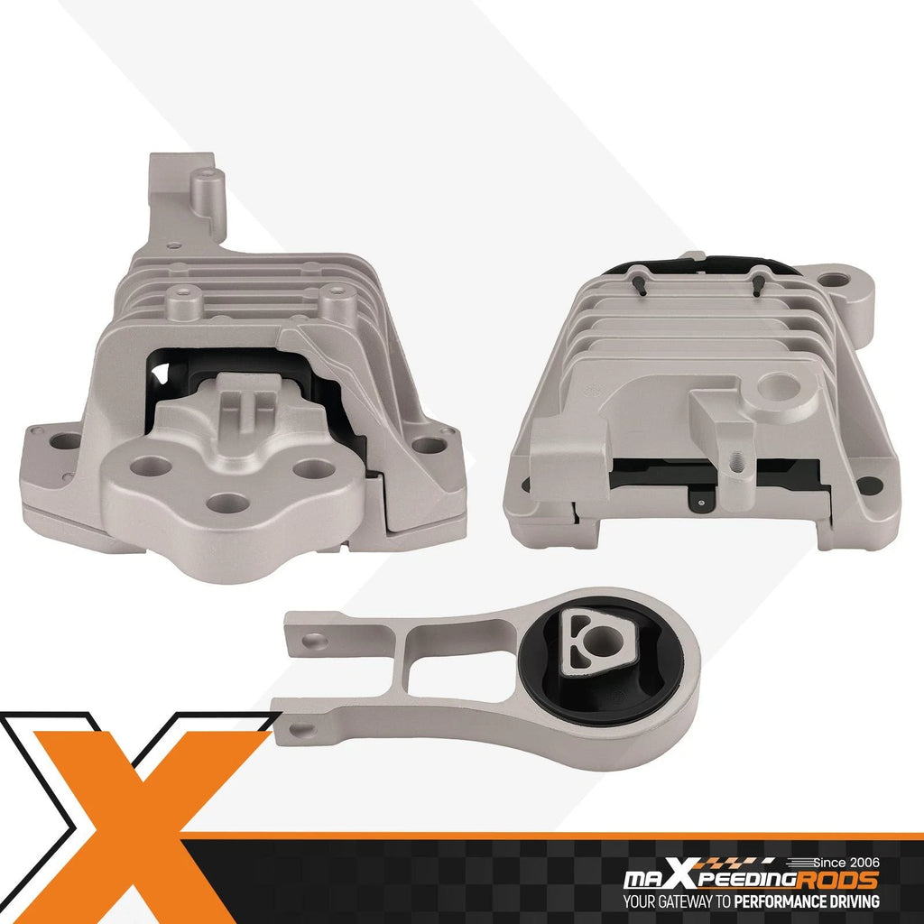 3X Engine Motor Mount Kit for Chrysler 200 (2015–2017) Jeep Cherokee (2014–2019)