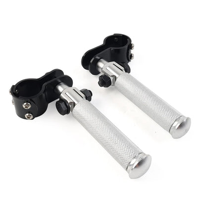 Pair Silver Universal Motorcycle Footpegs Footrest Racing Pedal (30-33mm)