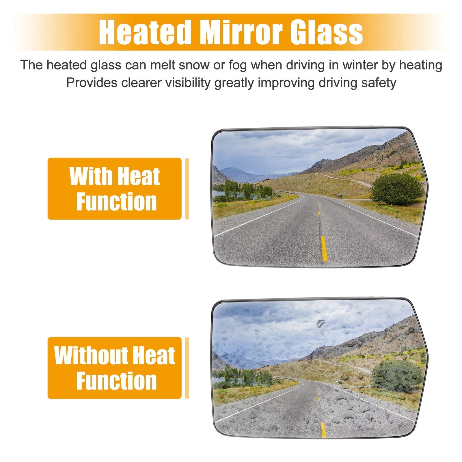 Driver Left Side Mirror Glass Heated Replacement for Ford F-150 (2009–2014)